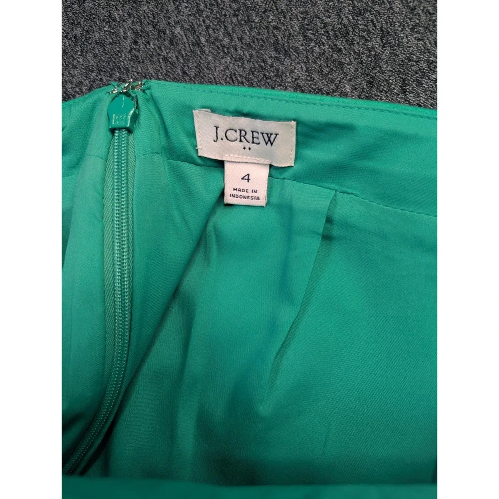 J.Crew Womens Green Scalloped‎ Hem Pencil Skirt Size 4 Stretch Cotton Blend